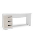 Ver imagem 2 de Escrivaninha para Escritório Lisboa 3 Gavetas 163cm Creme E Branco