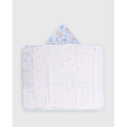 Toalha de Banho Bebe C/forro Bercinho: Urso Balões Azul - 2