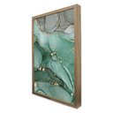 Ver imagem 4 de Quadro Decorativo Abstrato Mármore Verde e Cinza em Moldura Caixa Tacolado Moldura Trad 1cm Branca C