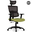Ver imagem 2 de Cadeira Escritório Nr-17 Presidente Anm701 Anima Genebra Encosto Preto Assento Verde Base Rodízio