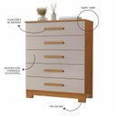 Ver imagem 4 de Cômoda para Quarto 5 Gavetas 82cm Cristina