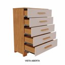 Ver imagem 5 de Cômoda para Quarto 5 Gavetas 82cm Cristina Marrom/Cinamomo/Off White