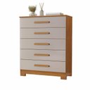 Ver imagem 2 de Cômoda para Quarto 5 Gavetas 82cm Cristina Marrom/Cinamomo/Off White