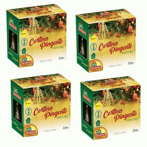 Kit 4 Cortina Pingente Arvore Colorido 108 Leds 4m Bivolt