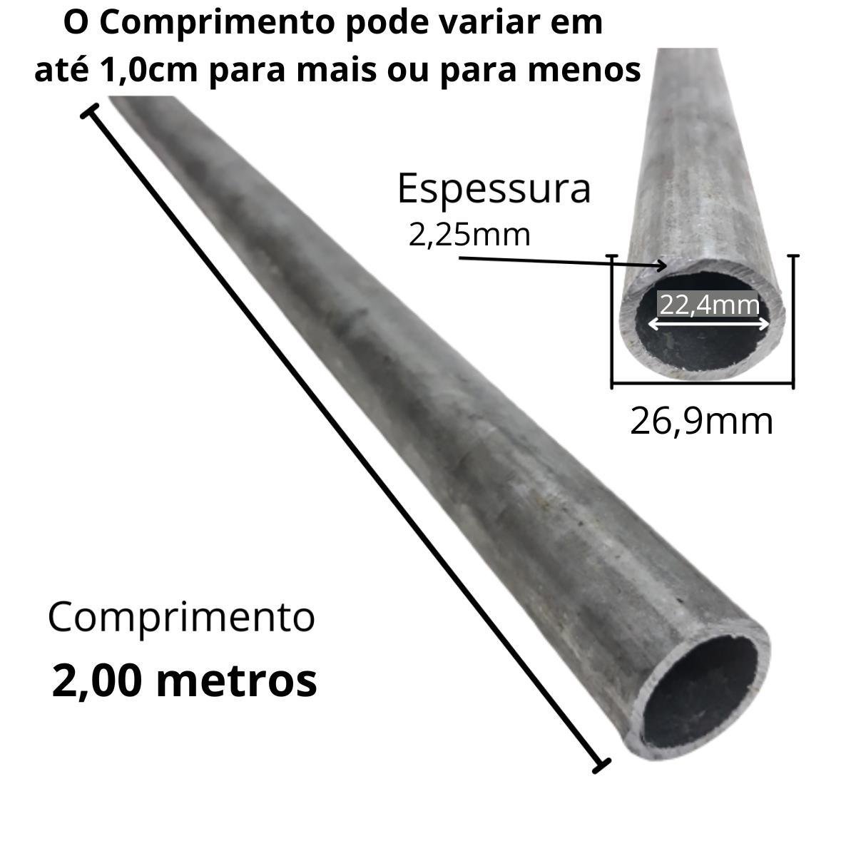 Tubo de Aço Ferro Galvanizado Apoio Pia Bancada 3/4 2,00mts - 2