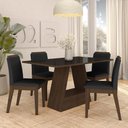 Ver imagem 1 de Mesa com 4 Cadeiras Nápoles 1,36 Imbuia/preto/preto - Móveis Arapongas Imbuia/preto/preto 06