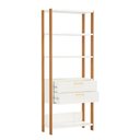 Ver imagem 4 de Estante para Sala com Prateleiras e Gavetas Dalla Costa Mdf Cor:off White com Freijó