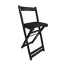 Cadeira Dobrável de Madeira Estofada Preto - Preto - 1
