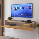 Ver imagem 3 de Rack Suspenso Home Classic New Pequeno Sala Estar Quarto Tv 32 Polegadas 1 Porta Puxador Concha - Lo