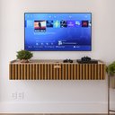 Ver imagem 1 de Rack Suspenso Home Classic New Pequeno Sala Estar Quarto Tv 32 Polegadas 1 Porta Puxador Concha - Lo