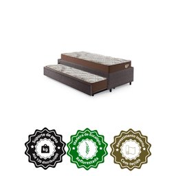 Bicama Box Viúva 126x208 Courino Linho Marrom com 2 Colchões Relax Adorabile Molas Ensacadas - 5