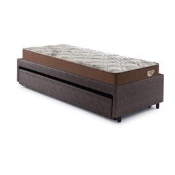 Bicama Box Viúva 126x208 Courino Linho Marrom com 2 Colchões Relax Adorabile Molas Ensacadas - 10