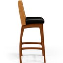 Ver mais imagens de Kit 05 Banquetas Altas Cozinha Sala Jantar Fixa Mila B04 Couríssimo Whisky Couríssimo Preto - Lyam D