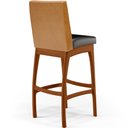 Ver imagem 7 de Kit 05 Banquetas Altas Cozinha Sala Jantar Fixa Mila B04 Couríssimo Whisky Couríssimo Preto - Lyam D