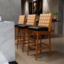 Ver imagem 3 de Kit 05 Banquetas Altas Cozinha Sala Jantar Fixa Mila B04 Couríssimo Whisky Couríssimo Preto - Lyam D