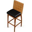 Ver imagem 6 de Kit 05 Banquetas Altas Cozinha Sala Jantar Fixa Mila B04 Couríssimo Whisky Couríssimo Preto - Lyam D