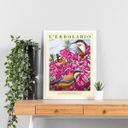 Ver imagem 2 de Quadro Passarinhos com Flores Rosas 45x34cm - com Vidro:moldura Branca