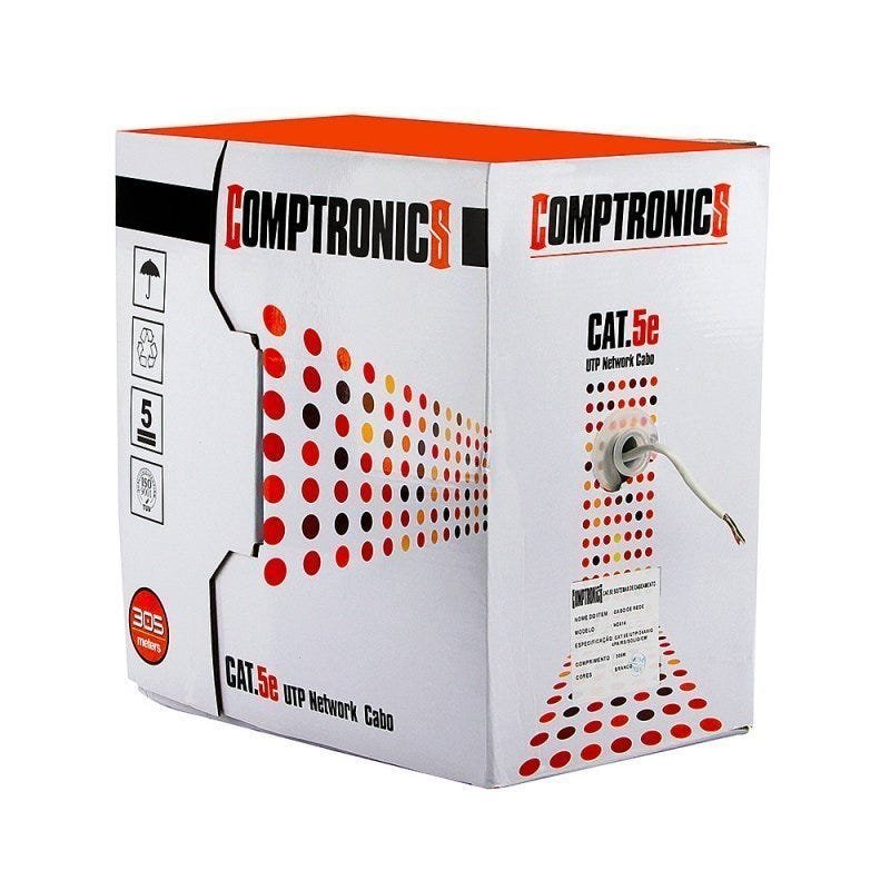 Caixa de Rede Cat5e Utp Network Comptronics, 305m Branco - 2