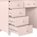 Ver imagem 4 de Penteadeira Camarim Lara com LED 5 Gavetas com Banqueta Camarim Plus Rose Acetinado - Potente Móveis
