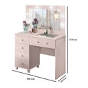 Ver imagem 6 de Penteadeira Camarim Lara com LED 5 Gavetas com Banqueta Camarim Plus Rose Acetinado - Potente Móveis