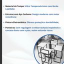 Ver imagem 3 de Conjunto Mesa Alta Bar Bistrô Redonda Vidro 4 Banquetas Confort Imbuia Industrial Black Don Castro D