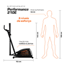 Ver imagem 6 de Elíptico Athletic Performance 210e 150kg 8 Níveis de Esforço com Monitor Uso Residencial