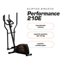 Ver imagem 3 de Elíptico Athletic Performance 210e 150kg 8 Níveis de Esforço com Monitor Uso Residencial