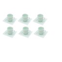 Ver imagem 1 de Jogo 6 Xícaras 200ml Para Chá De Porcelana Super Resistente Heart Verde Lyor - L8220