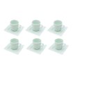 Ver imagem 3 de Jogo 6 Xícaras 200ml Para Chá De Porcelana Super Resistente Heart Verde Lyor - L8220