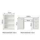 Ver imagem 3 de Escrivaninha Madesa Alaska + Estante Livreiro 6907 Branco Cor:Branco