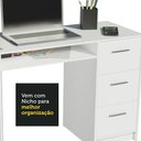 Ver imagem 6 de Escrivaninha Madesa Alaska + Estante Livreiro 6907 Branco Cor:Branco