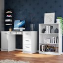 Ver imagem 1 de Escrivaninha Madesa Alaska + Estante Livreiro 6907 Branco Cor:Branco
