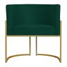Kit 3 Poltronas Decorativa Sala de Estar Luana Base Gold Suede Verde - Montanaris Decor Md Montanari - 2