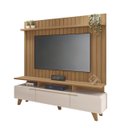 Ver imagem 1 de Painel Suspenso Link 2.0 C/ Rack Bancada Essenza 2.0 Detalhe Ripado Sala Estar Quarto Tv até 70 Pole