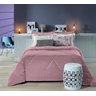 Edredom Plush Inove Flanel Touch Liso Casal - Cor Rosa Argila - 4