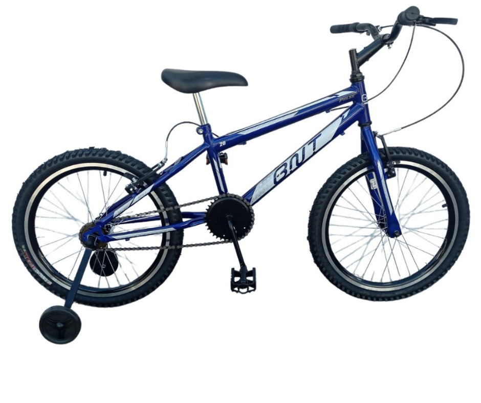 BICICLETA ARO 20 BNT PULSE MTB FREIO V-BRAKE RODA LATERAL:Azul com Branco - 1