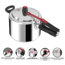 Panela de Pressão Clock 4,5l Alumínio Polida - 6
