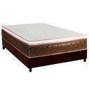 Ver imagem 1 de Cama Box Casal: Colchão Molas Ensacadas Luckspuma New Comfort + Base Crc Suede Brown (138x188)