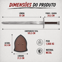 Ver imagem 5 de Espada Excalibur de Metal Réplica Decorativa Rei Arthur 105,5 cm com Suporte de Madeira