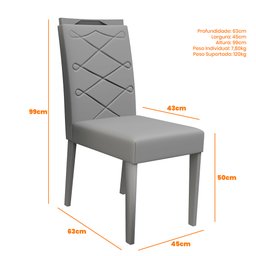 Kit 02 Cadeiras de Jantar Lais Camurça Marrom LUX Pés Ypê - D'Rossi DRossi - 6