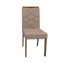 Kit 02 Cadeiras de Jantar Lais Camurça Marrom LUX Pés Ypê - D'Rossi DRossi - 3