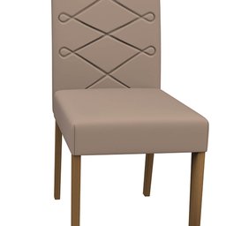 Kit 02 Cadeiras de Jantar Lais Camurça Marrom LUX Pés Ypê - D'Rossi DRossi - 4