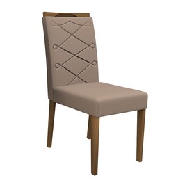 Kit 02 Cadeiras de Jantar Lais Camurça Marrom LUX Pés Ypê - D'Rossi DRossi - 2