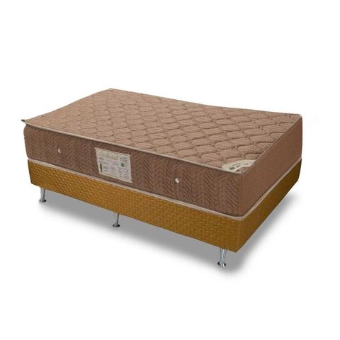 Cama Box Solteiro: Colchão Molas Bonnel Ortobom Hotelaria Nanolastic Orthotel Spring + Base CRC Brow