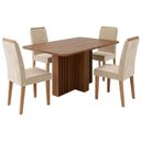 Ver imagem 1 de Mesa de Jantar Isadora Mdf com 4 Cadeiras Estofadas Suede Nude Molci