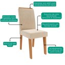 Ver imagem 6 de Mesa de Jantar Isadora Mdf com 4 Cadeiras Estofadas Suede Nude Molci