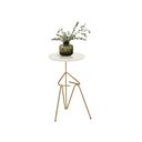 Ver imagem 4 de Mesa De Canto Lateral Mesinha Bambino Dourado - Off White
