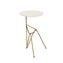 Ver imagem 1 de Mesa De Canto Lateral Mesinha Bambino Dourado - Off White