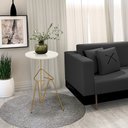 Ver imagem 3 de Mesa De Canto Lateral Mesinha Bambino Dourado - Off White