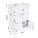 Ver imagem 5 de ARMÁRIO ESCANINHO 6 PORTAS CHAVE M172.2021.B ORGANIZADOR MUNDI MOVEIS